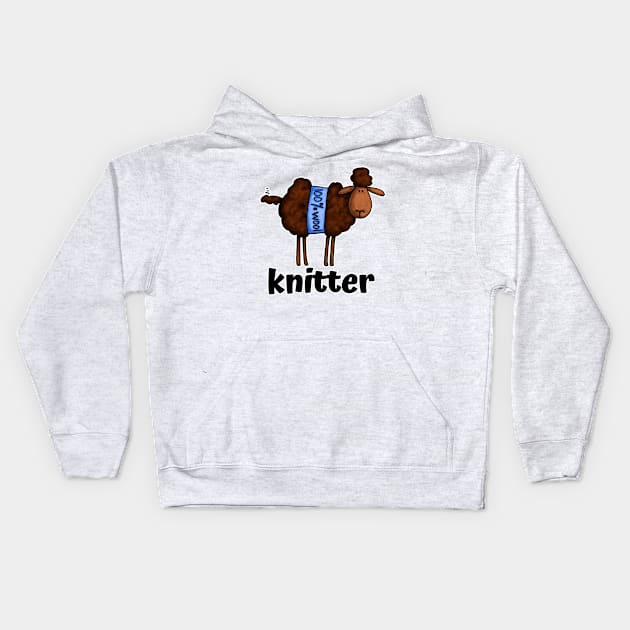 Knitter (Dark Sheep) Kids Hoodie by Corrie Kuipers